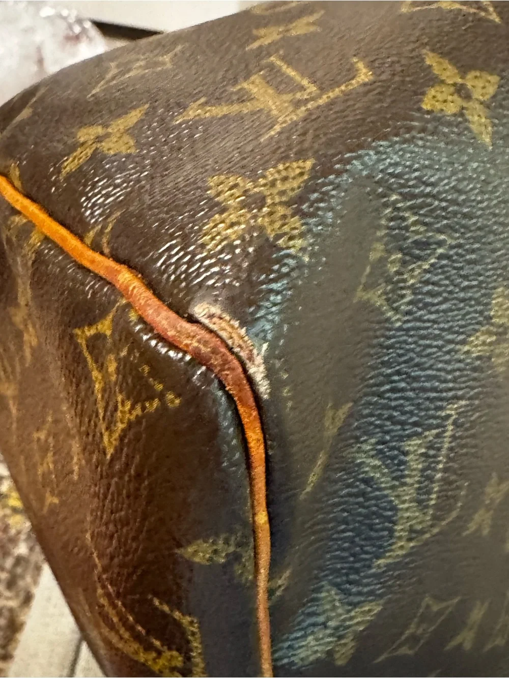 Vintage Louis Vuitton Brown Monogram Satchel with Tan Trim - Picture 11 of 13